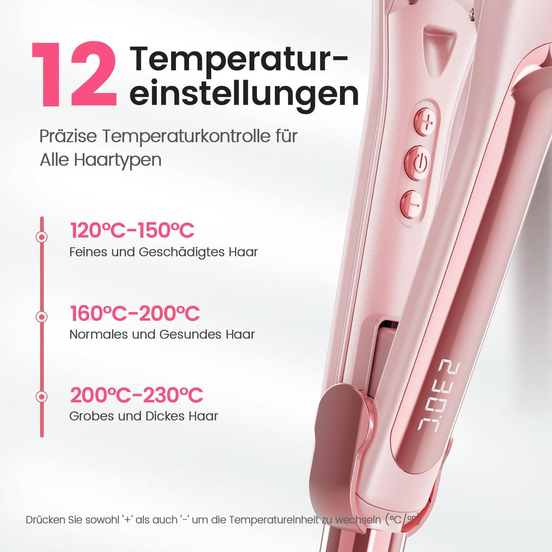 Dekuri Glätteisen, 42 mm breite Platten, wasserbasierter Keramik-Glätteisen Locken und Glätten, Haar
