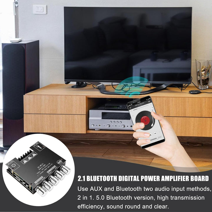 HiFi Audio Verstärker: 2x50W + 100W 2.1-Kanal-Subwoofer Verstärker-Platine-mit-bluetooth Höhen und B