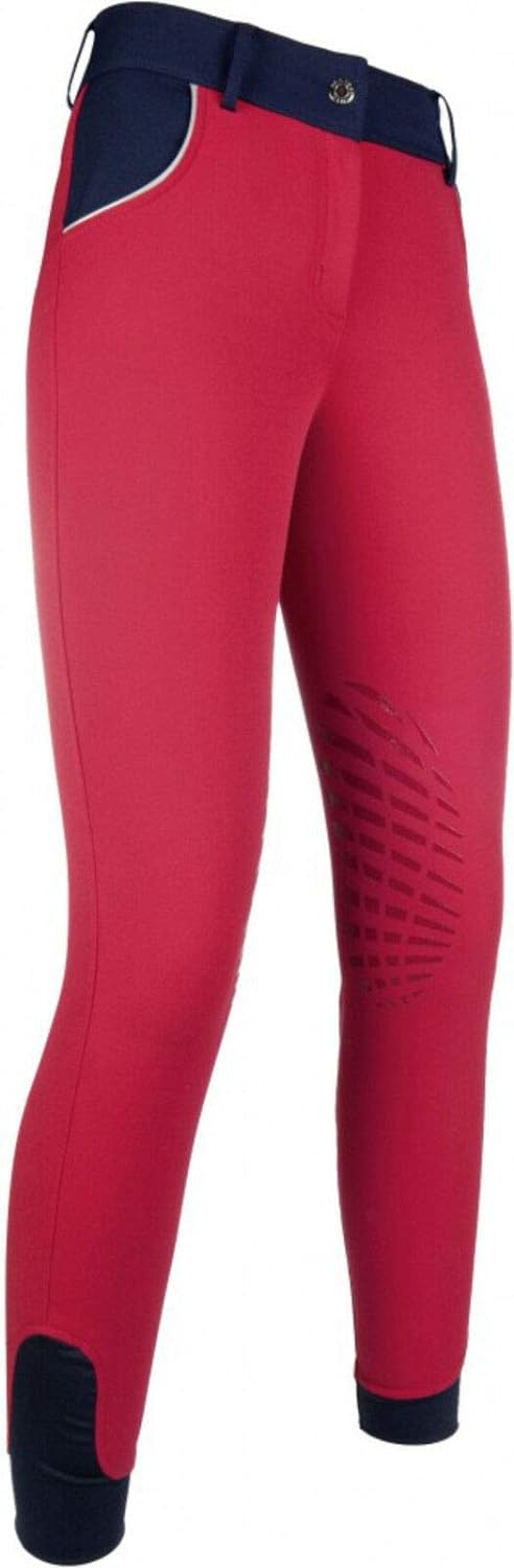 HKM 10731 Reithose Hickstead Zoe, Damen Damenreithose, Silikonkniebesatz, 34-46 Dunkelrot/Dunkelblau