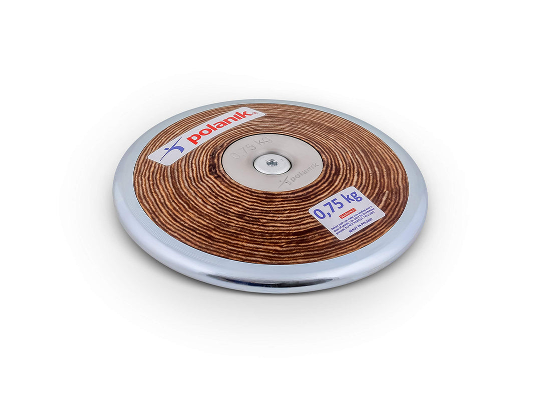 Polanik Wettkampfdiskus HPD17 Holz mit Mittelscheiben 0,75 kg - Deutsches Regelwerk, 0,75 kg - Deuts