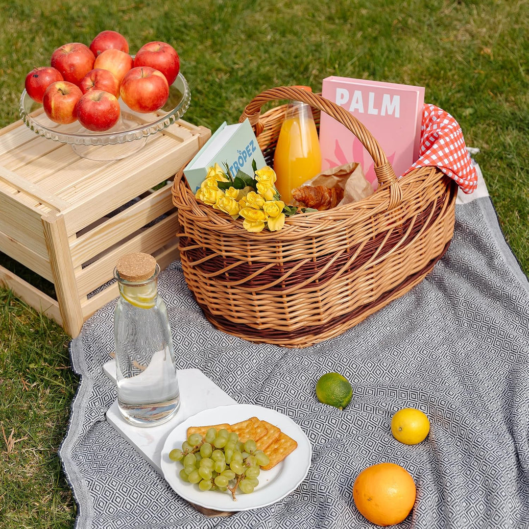 Creative Home Grosse Picknickkorb Weidenkorb mit Henkel Einkaufskorb | 52 x 35 x 36 cm (+/- 1 cm) |