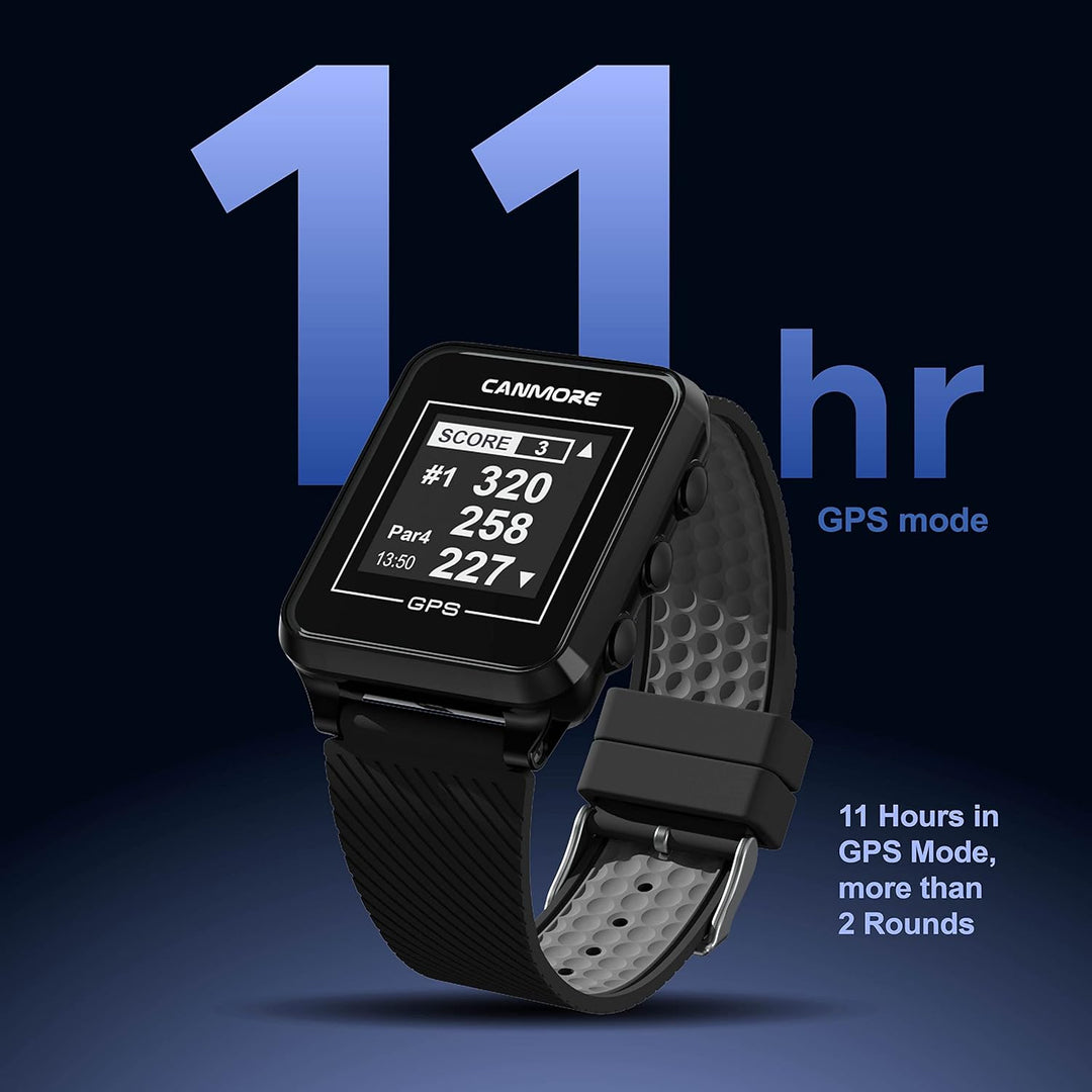 CANMORE TW353 Golf-GPS-Uhr, kontrastreiches LCD-Display, leichtes Golfzubehör, schwarz/grün Schwarz