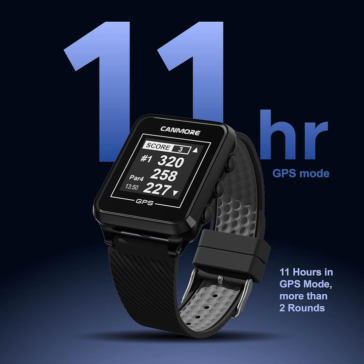 CANMORE TW353 Golf-GPS-Uhr, kontrastreiches LCD-Display, leichtes Golfzubehör, schwarz/grün Schwarz