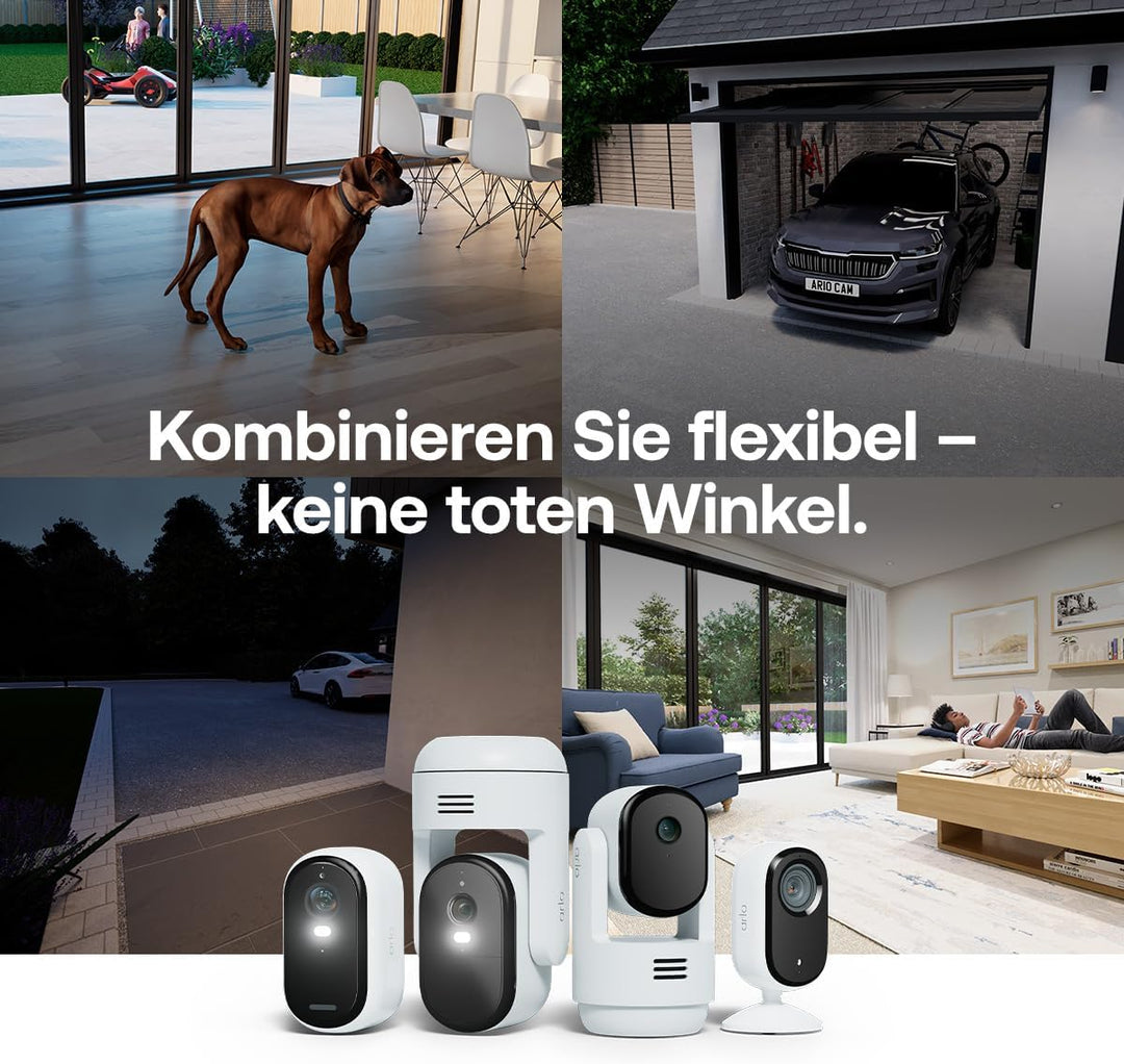 Arlo Essential 3 HD Akku Überwachungskamera Aussen WLAN, Kabellos, 1080p Video, Farbnachtsicht, Lich
