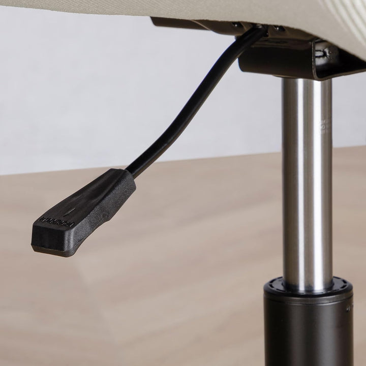 IDIMEX Drehstuhl VASILO höhenverstellbar, Beige - Bürostuhl mit Metallgestell in schwarz, drehbarer