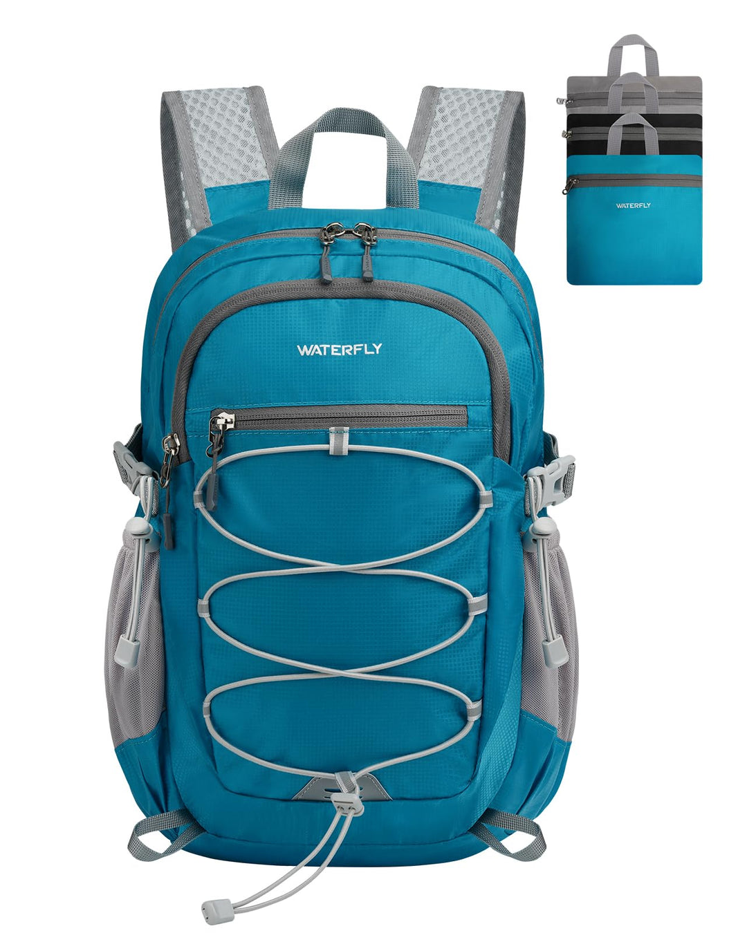 WATERFLY Rucksack Klein Faltbarer Rucksack: 15L Ultraleicht Wanderrucksack Foldable Backpack mit Atm