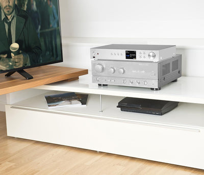 VR-Radio Receiver: Digitaler WLAN-HiFi-Tuner, Internetradio, DAB+, Bluetooth, Silber (HiFi Receiver,