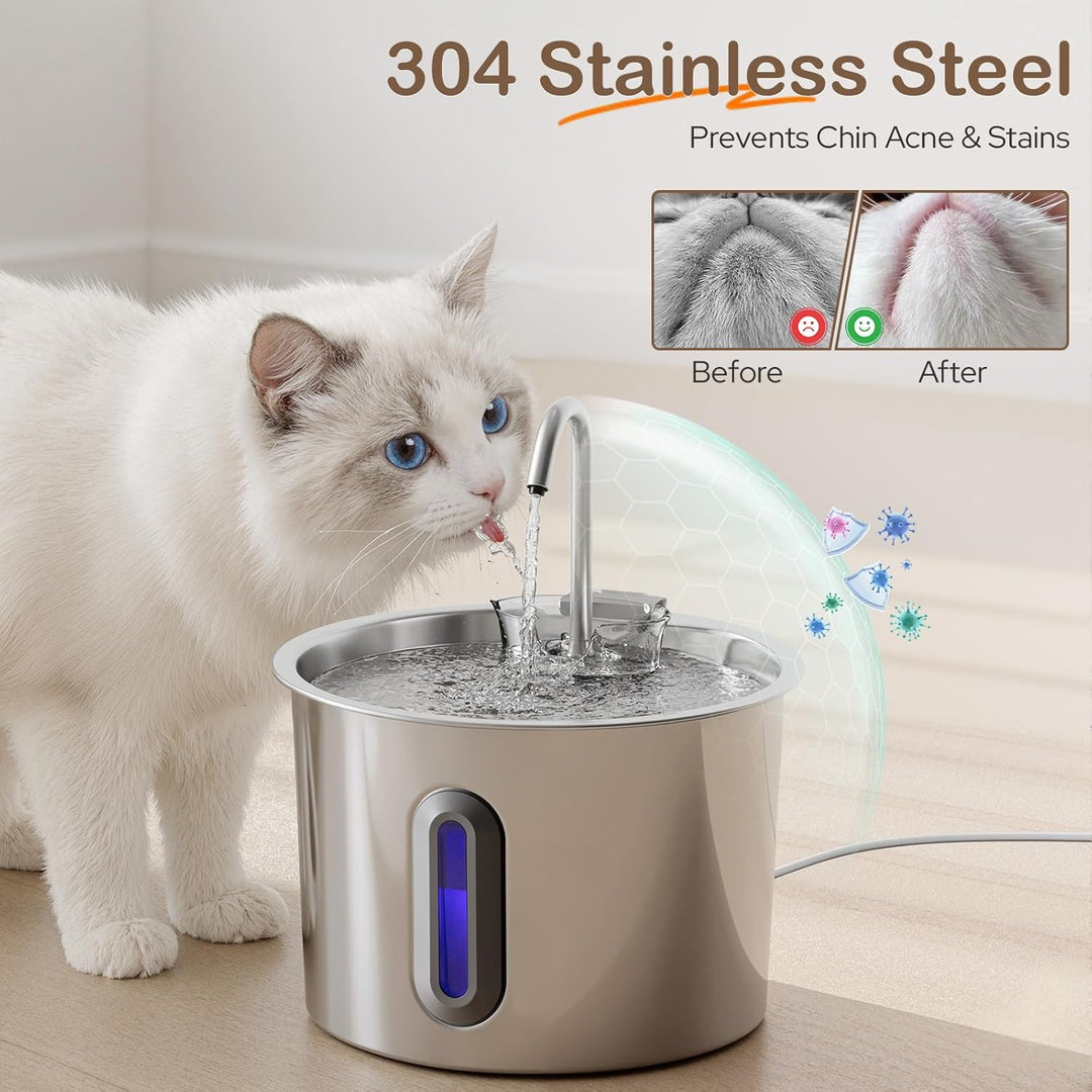 Zivacate Katzenbrunnen - 2,2L Trinkbrunnen für Katze, Automatischer Haustierbrunnen mit Extrem Leise