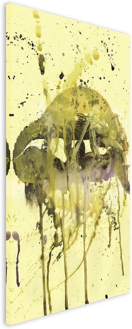 Chameleon_90x60cm Splash Art Paul Sinus Aquarell, Gemälde, Kunstbild auf Leinwand