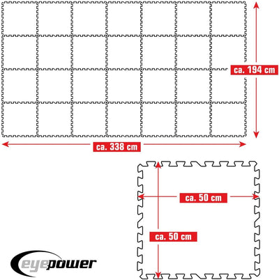 EYEPOWER 6,6m² Poolunterlage aus 28 grossen Matten - 50 x 50 x 1cm Dicke Poolmatte - Pool Unterlage