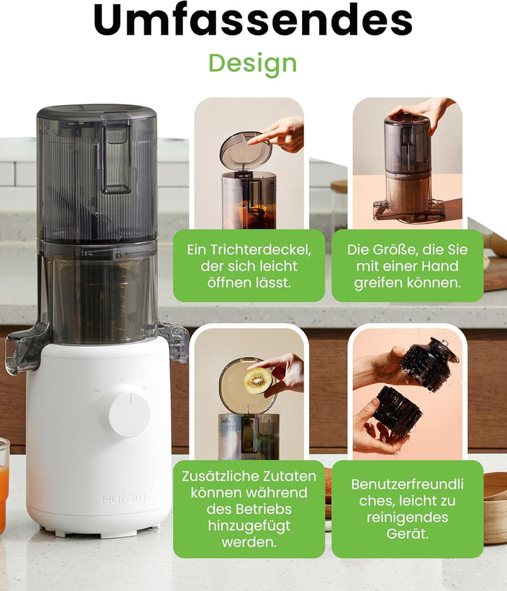 HUROM | Slow Juicer | Entsafter Gemüse und Obst | H310A | Elektrische Kaltpresse | Ruhiger Motor | L