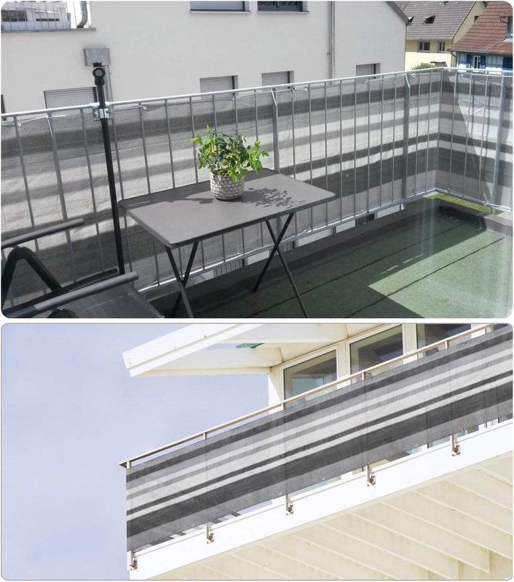 Sekey Balkon Sichtschutz Balkonabdeckung HDPE 220 g/m², 75x500cm, Leicht Transparent Wind- und UV-Sc