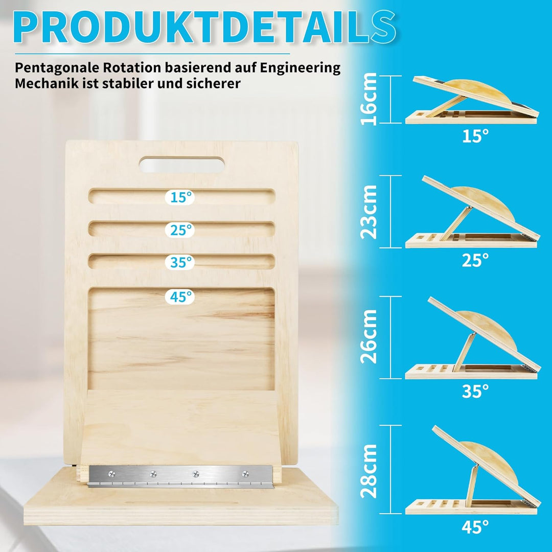 OUUTMEE 5 Winkel Schrägbrett Holz Spannungsneigungsplatte, Balance Board für Erwachsene, verstellbar