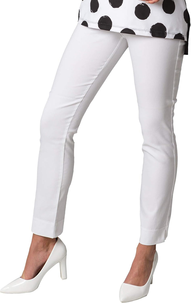 Stehmann LOLI-742 Bequeme, stretchige Damenhose, mit schmalem Bein 40 Weiss, 40 Weiss