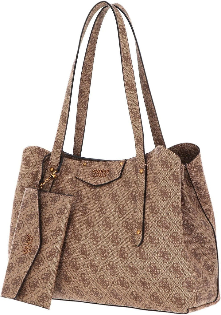 GUESS Damen Eco Brenton Girlfrie Tasche Latte Logo, Latte Logo