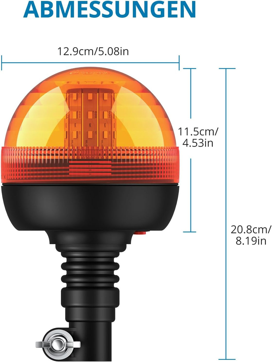 AUTOUTLET LED Rundumleuchte, 40 LED Warnleuchten Amber Rundumkennleuchte Blinkleuchte 12V/24V, mit 3
