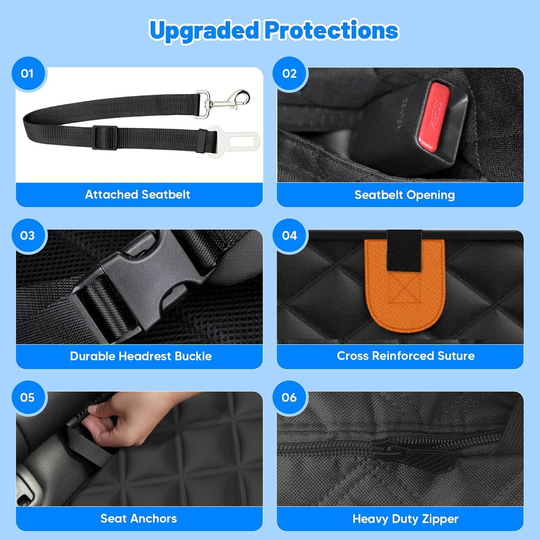 Hundedecke Auto Rückbank, Harter Unterseit Hundedecke Auto Wasserdicht/rutschfest/Rasierfest/Einklap