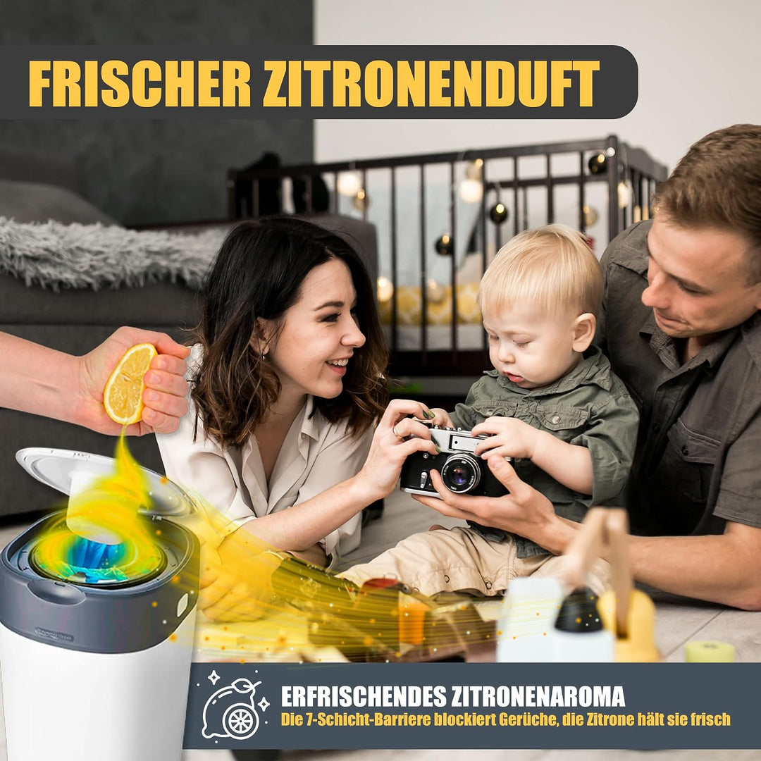 REVERSED® 10 Stück Nachfüllfolie für Windeleimer - Kompatibel mit Tommee Tippee Twist & Click Angelc