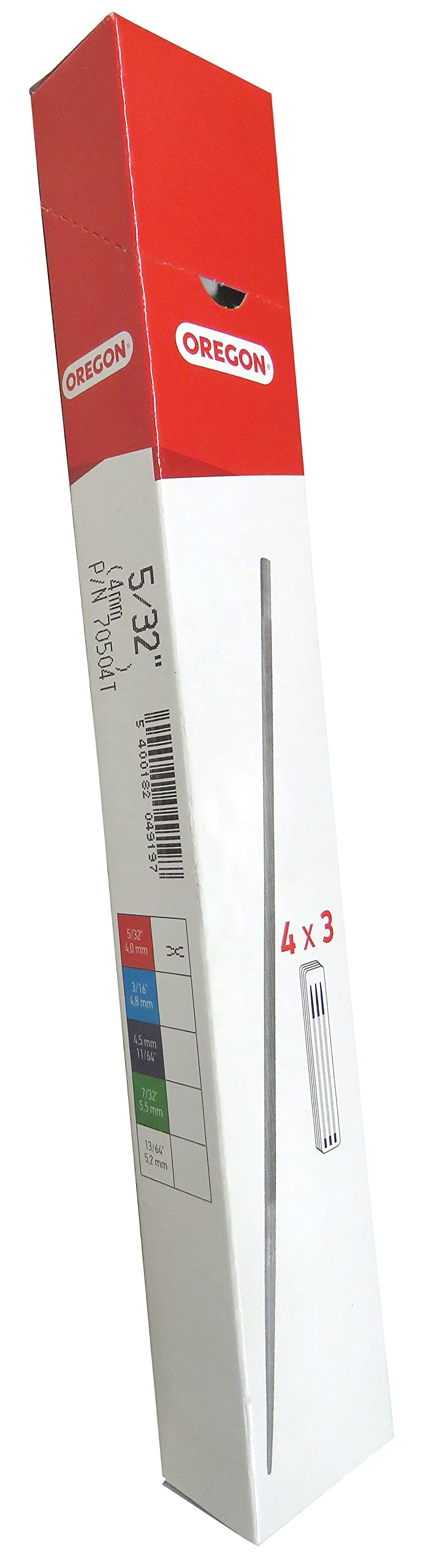 Oregon Profi Motorsägen Feilen rund, 12 Stück, 70504T 5/32-Inch, 5/32-Inch
