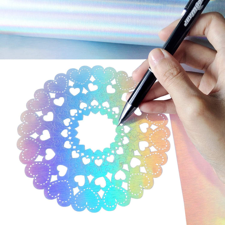 TECKWRAP Metallic-gebürstetes holografisches Vinyl, 0,3 m x 1,5 m Brushed Silver, Brushed Silver