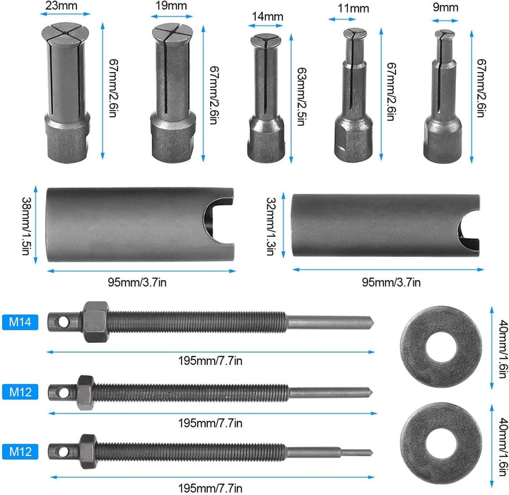 QZQUFJ 8 Stücke Lagerabzieher, Kugellager Abzieher, 9-23mm Innenlager Abzieher Set, Motorradgehäuse