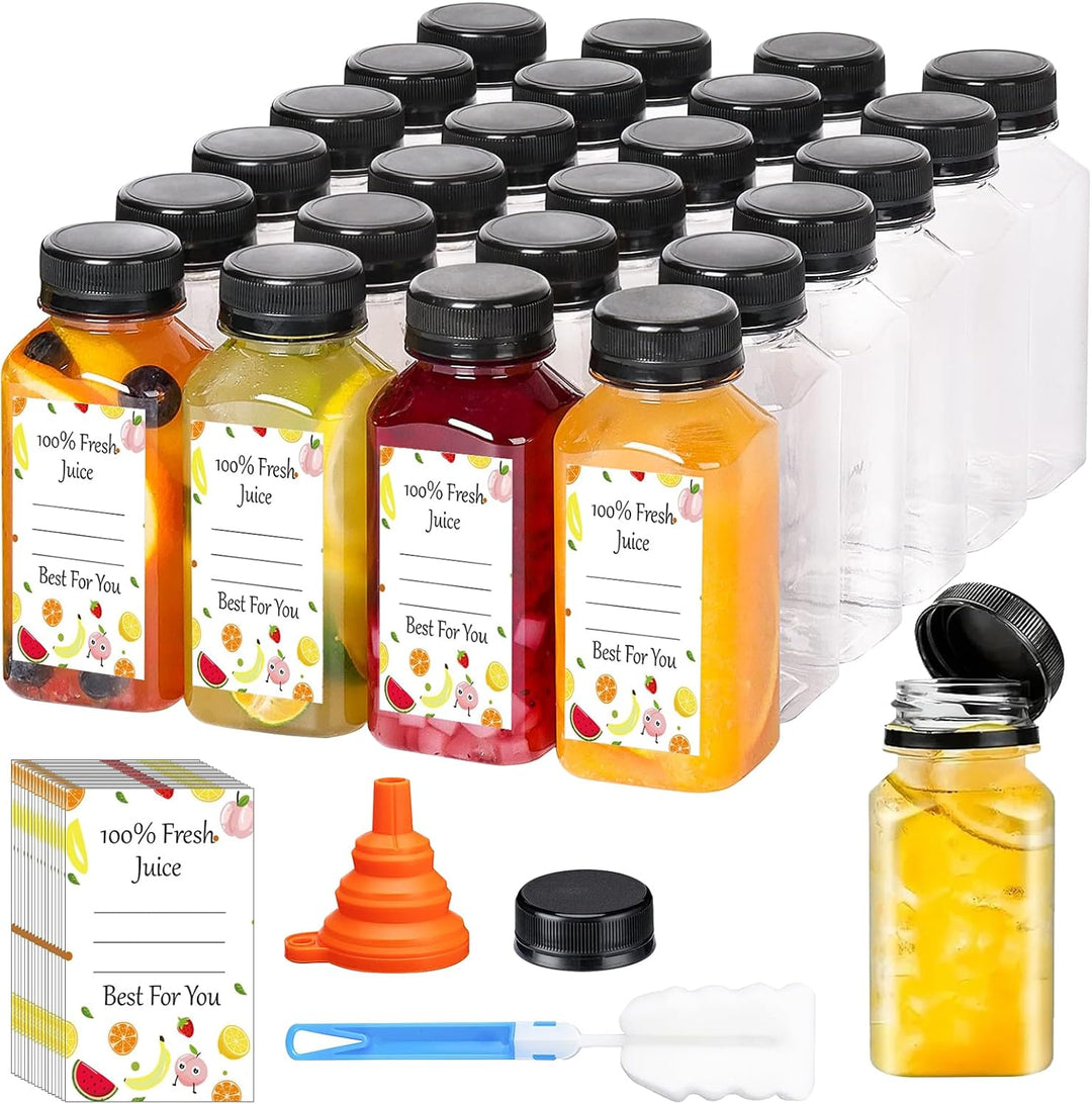 24 Stück 150ml Kunststoff Saftflaschen zum Befüllen, Leere Flaschen Wiederverwendbare Kleine Flasche