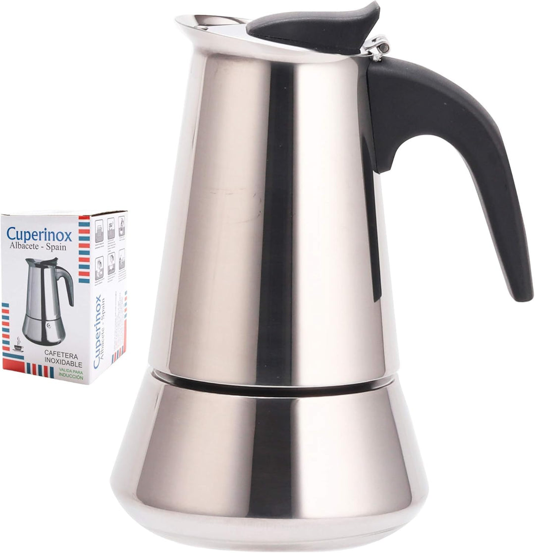Espressokocher - Edelstahl - 10 Tassen - Silber 10 Standard, 10 Standard