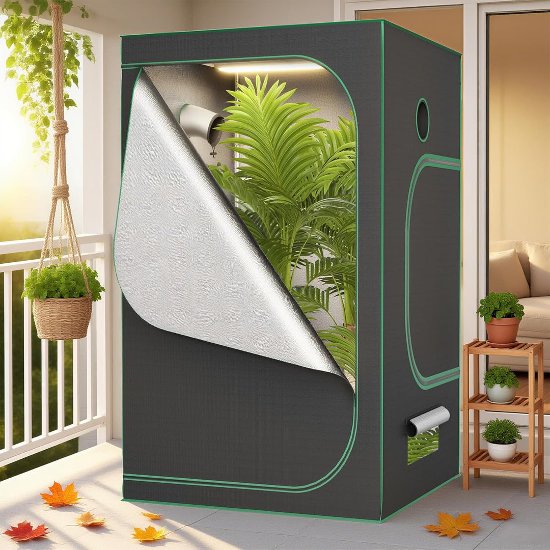 Aufun Grow Zelt, Grow Tent 120x120x200cm Growschrank für Pflanzen Zuchtzelt Gewächshaus Box Garten A