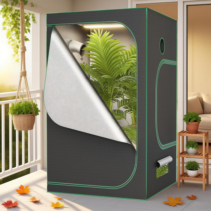 FIVMEN Growzelt 120x60x150 cm Grow Tent mit Reflektierende Mylar Lichtdicht Wasserdicht Zuchtzelt Gr