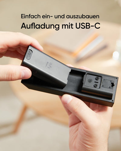eufy Wiederaufladbarer Akku mit USB-C, Schnellwechsel-Akku, Kinderleicht zu Installieren und zu Entf