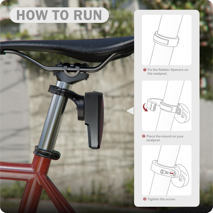 TUSITA Sattelstützen Quarter Turn Halterung - Kompatibel mit Wahoo TRACKR Radar - Passend für 27.2mm