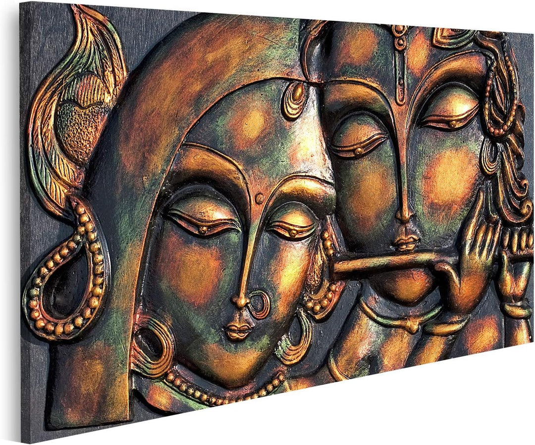 islandburner Bild auf Leinwand Lord Krishna Geliebte Kunstwerk Bilder Wandbilder Poster Leinwand 100