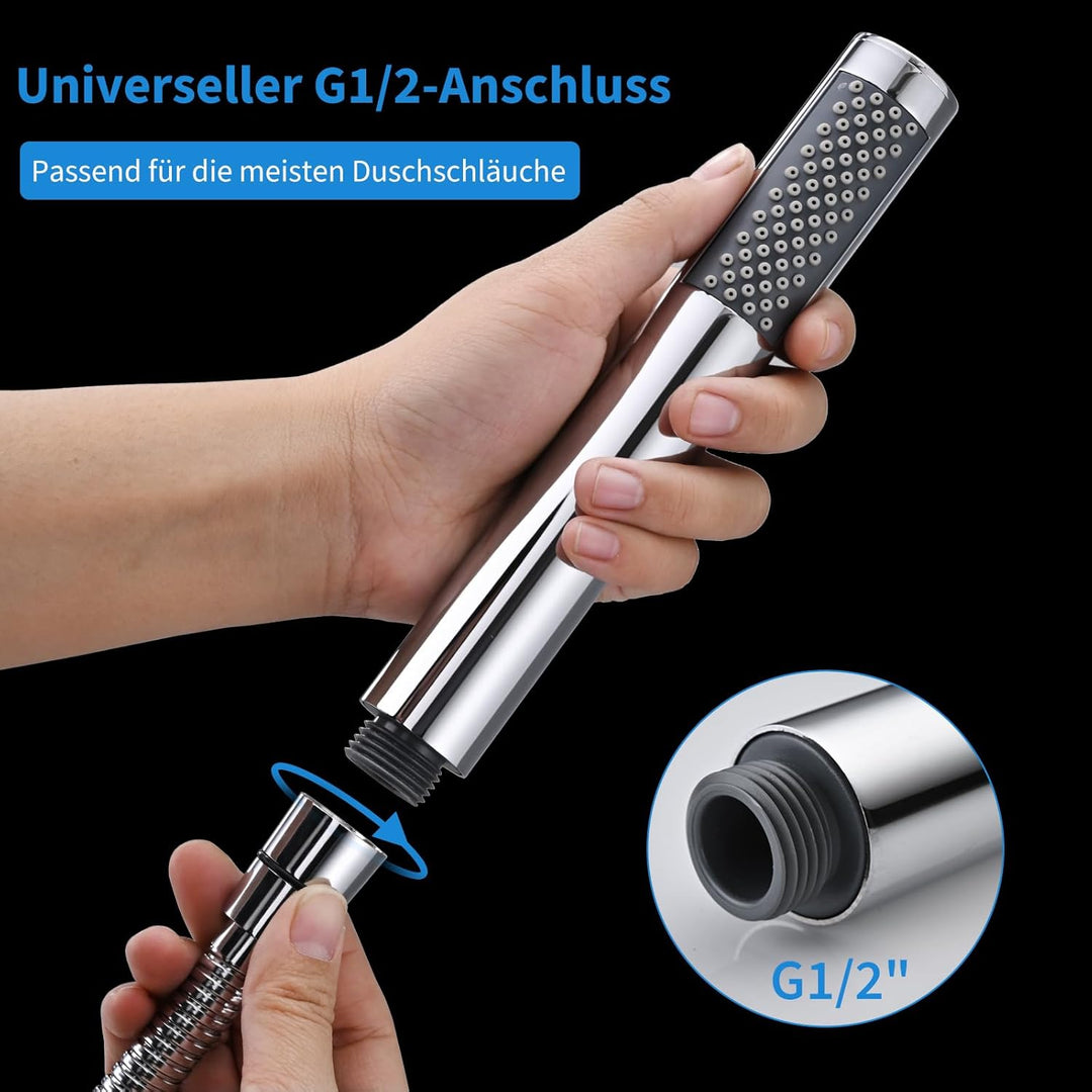 Handbrause für Badezimmer mit 1,5 m Langem Schlauch DETBOM, Duschköpfe Edelstahl, Shower Head Anti-K