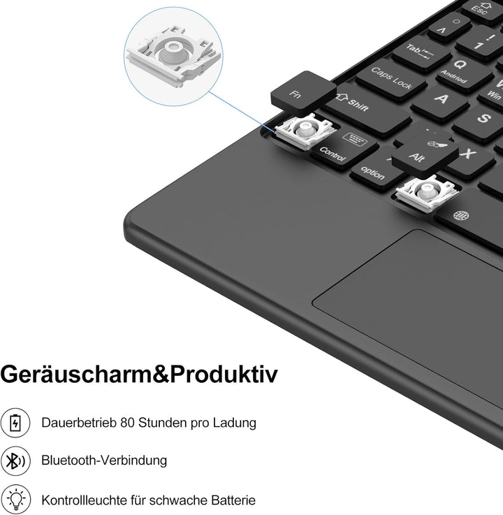 Tastatur für iPad Air 11” M4 2026/M3 2025/M2 2024 con Touchpad, Schutzhülle mit Stifthalter, Hülle B