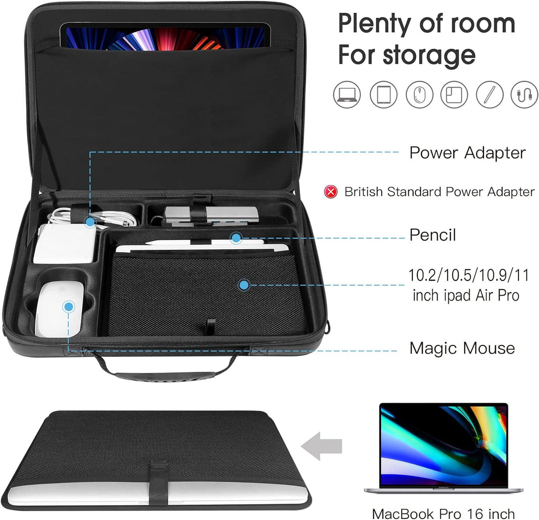 Smatree 15,6 Zoll Aktentasche Umhängetasche, Laptop-Hartschalen Tasche Kompatibel mit 2023 2019 16,2