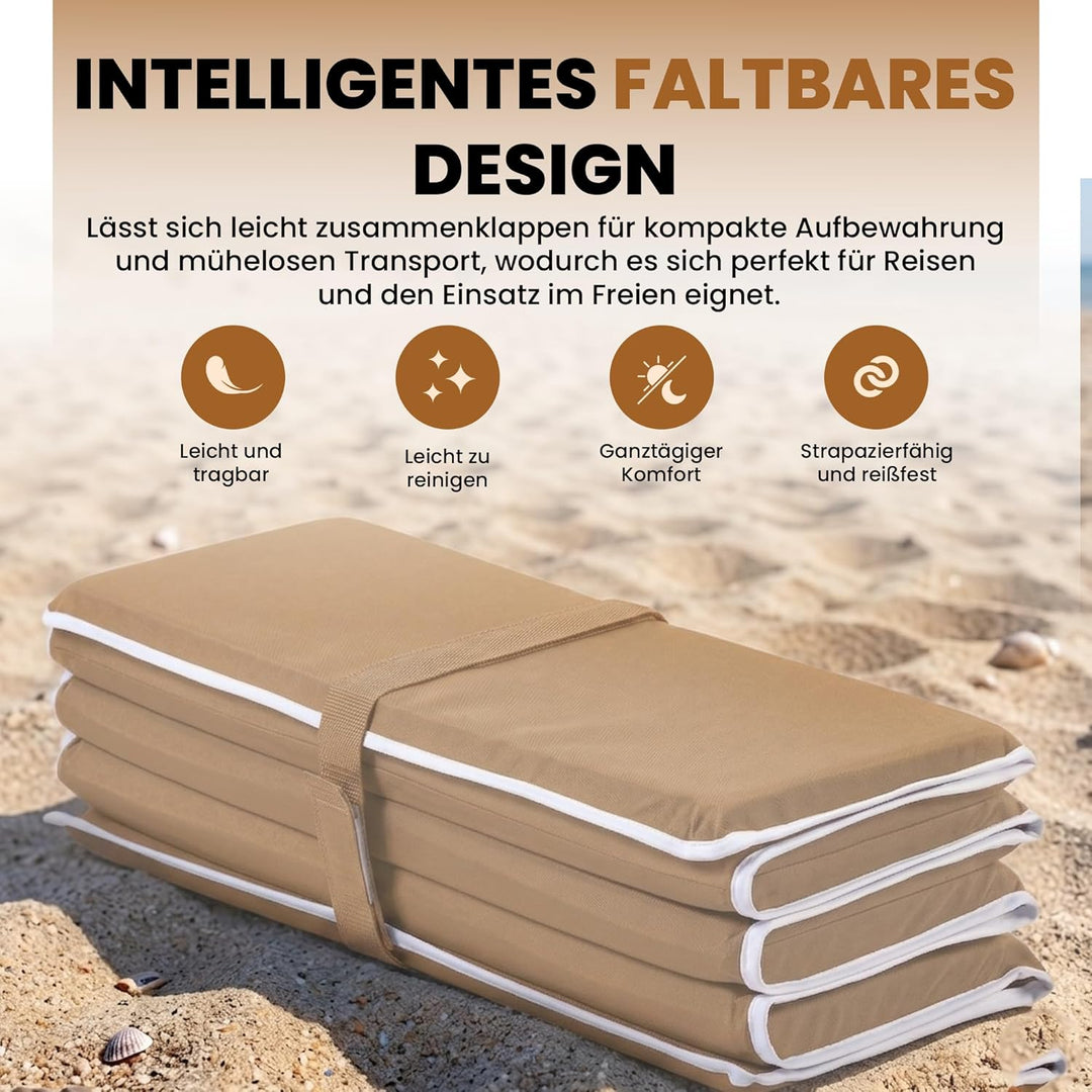 StarK 4in1 Strandmatte Wasserhängematte für Pool und Strand - Faltbare Camping Isomatte 190cmx60cm -