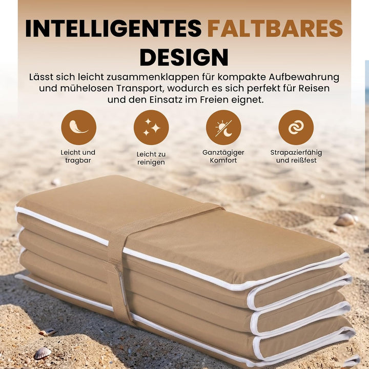 StarK 4in1 Strandmatte Wasserhängematte für Pool und Strand - Faltbare Camping Isomatte 190cmx60cm -