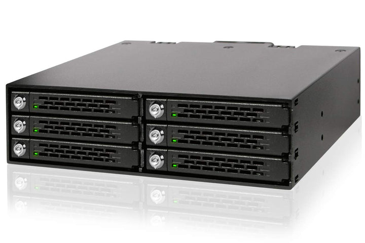 ICY DOCK ToughArmor MB996SK-6SB - Wechselrahmen für 6X 2,5 Zoll SATA/SAS SSD/HDD in 1x 5,25 Zoll mit