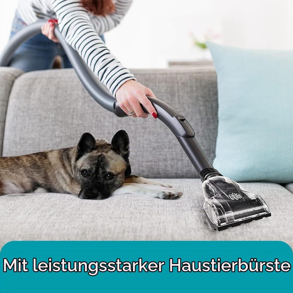 Venga! Kräftiger Zyklon-Sauger, ohne Beutel, mit 5 Zubehörteilen incl. spezieller Bürste für Tierhaa