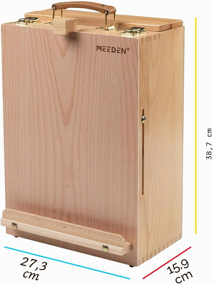 MEEDEN Schreibtisch Skizzenkasten Kunststaffelei – Multifunktionale, Verstellbare Skizzenbox aus Buc
