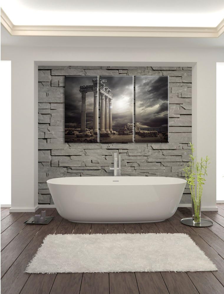 Pixxprint Apollon Tempel Ruine in Side als Leinwandbild/Grösse: 3 Teilig (120x80) cm/Wandbild/Kunstd
