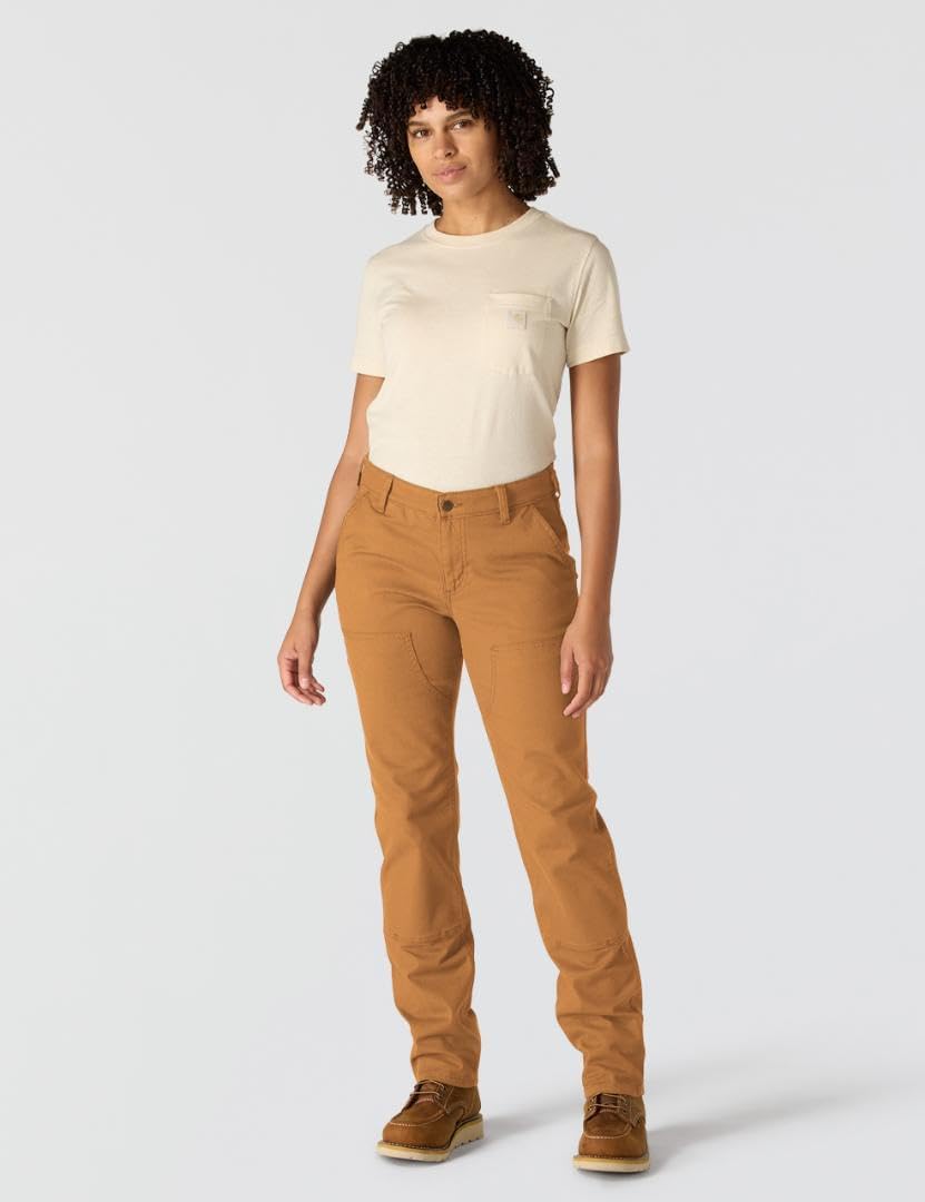 Carhartt Damen Rugged Flex Loose Fit Canvas Double-Front Work Pant Hose XXS Braun (Carhartt Brown),
