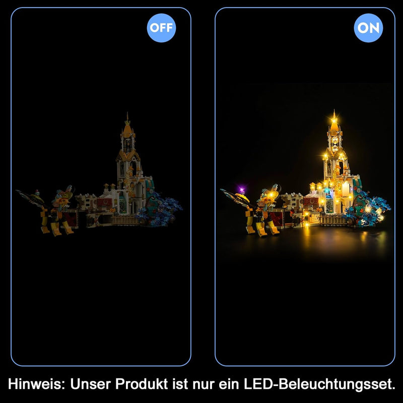 LocoLee Licht Set Kompatibel mit Lego Schloss Nocturnia Fernbedienung Version, Nur Lichter Set - Kei