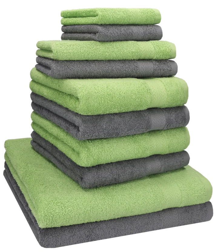 Betz 10-TLG. Handtuch-Set Classic 100% Baumwolle 2 Duschtücher 4 Handtücher 2 Gästetücher 2 Seiftüch