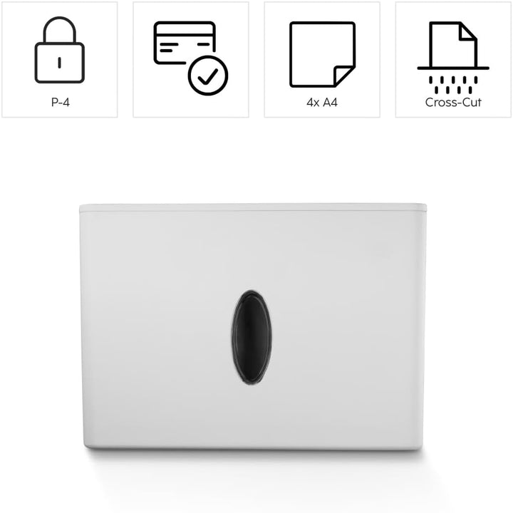 Hama Aktenvernichter P4 T4 E3 (Papierschredder mit Sicherheitsstufe, DSGVO konform, mit Einzug, auch