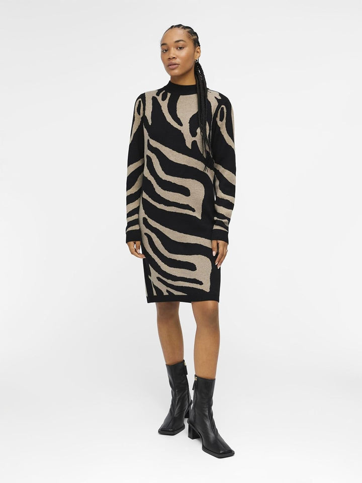OBJRAY L/S Knit Dress AOP NOOS