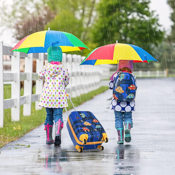 DREAMADE Kinderkoffer Jungen mit Rucksack 18"+12", 2 TLG. Kinderkoffer Set, Kindergepäck Trolley, Ki