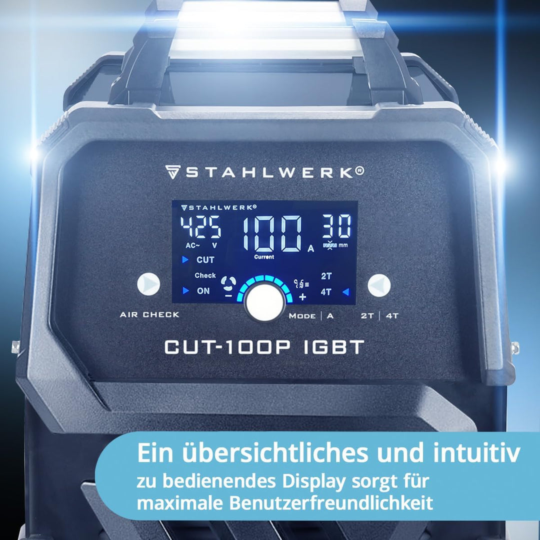 STAHLWERK CUT 100 P IGBT Plasmaschneider mit 100 Ampere, Pilot-Zündung, bis 44 mm Schneidleistung, f