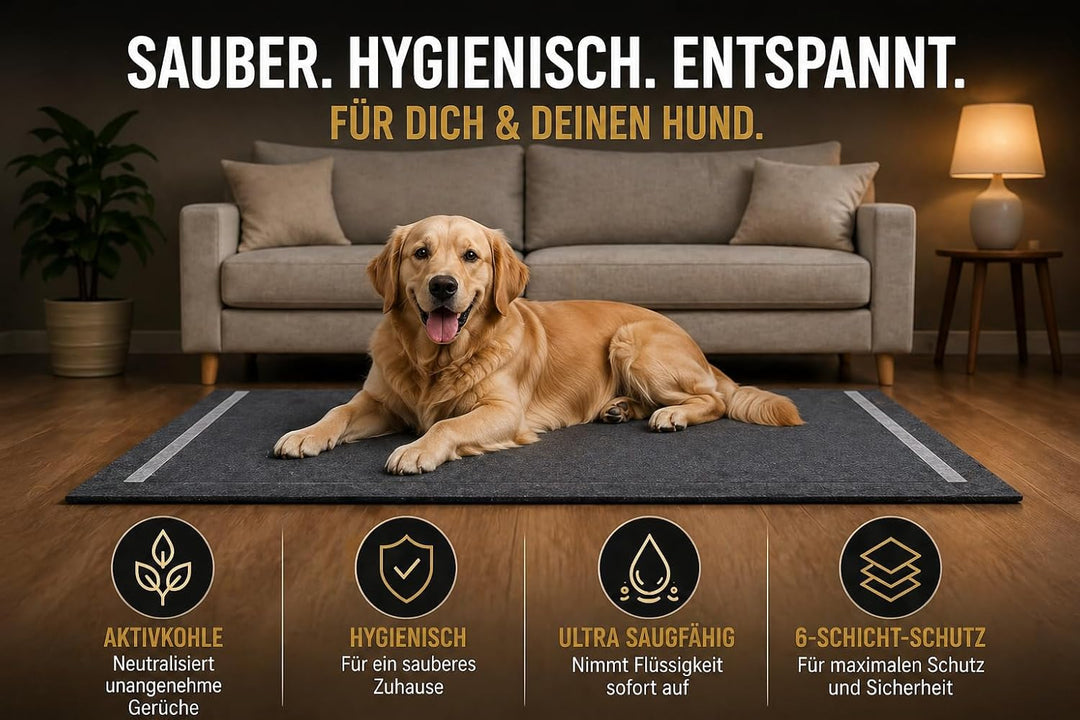 Girox Welpenunterlagen 60x60 cm 50 Stück mit Aktivkohle, Puppy Pads für Hunde, saugstarke Hundetrain
