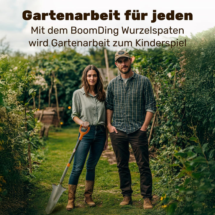 Wurzelspaten mit [Sägezahn Handschaufel] im Set | Spaten mit Wurzelsäge und Blumenkelle für das einf